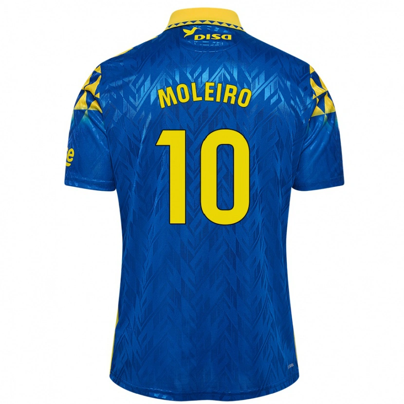 Danxen Barn Alberto Moleiro #10 Blå Gul Bortatröja Matchtröjor 2024/25 Tröjor T-Tröja