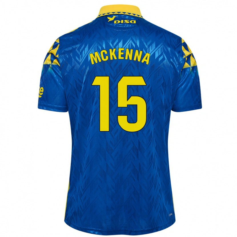 Danxen Barn Scott Mckenna #15 Blå Gul Bortatröja Matchtröjor 2024/25 Tröjor T-Tröja