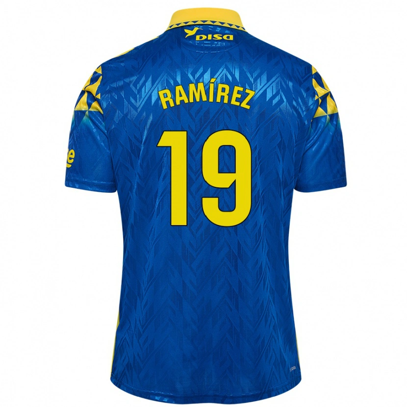 Danxen Barn Sandro Ramírez #19 Blå Gul Bortatröja Matchtröjor 2024/25 Tröjor T-Tröja
