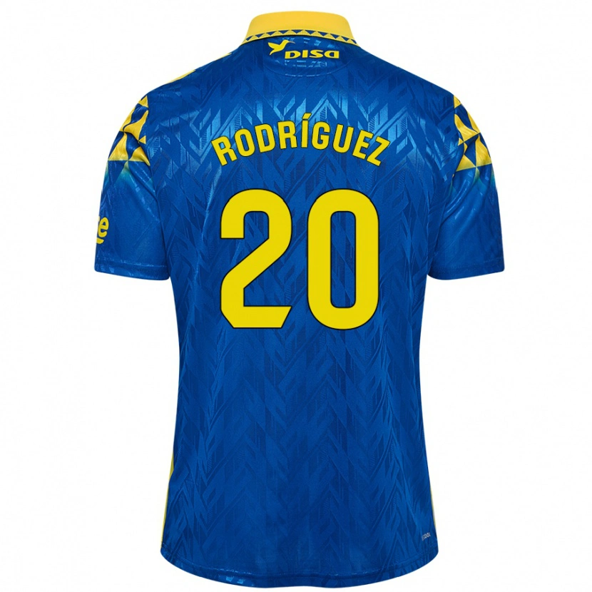 Danxen Barn Kirian Rodríguez #20 Blå Gul Bortatröja Matchtröjor 2024/25 Tröjor T-Tröja
