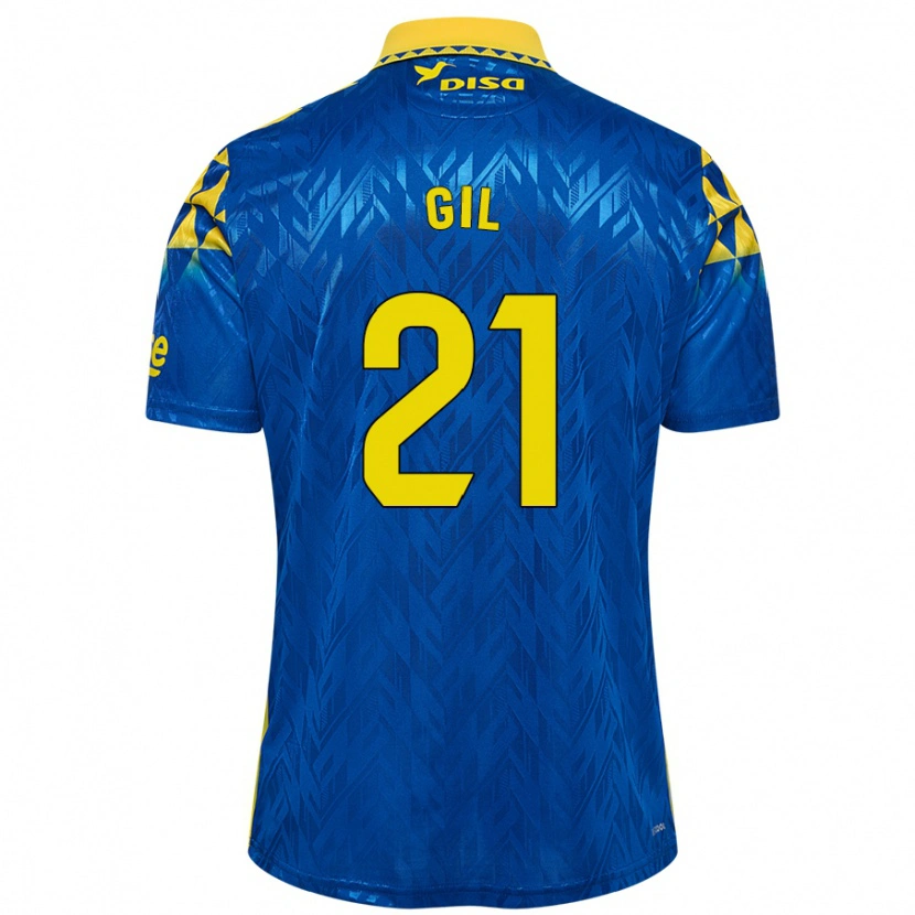 Danxen Barn Iván Gil #21 Blå Gul Bortatröja Matchtröjor 2024/25 Tröjor T-Tröja