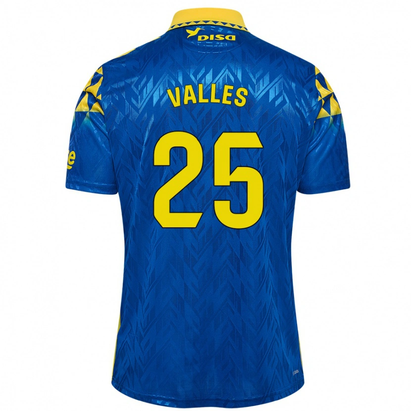 Danxen Barn Álvaro Valles #25 Blå Gul Bortatröja Matchtröjor 2024/25 Tröjor T-Tröja