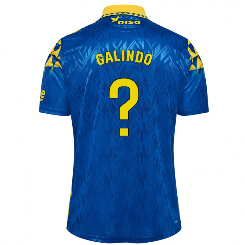 Danxen Barn Cristian Galindo #0 Blå Gul Bortatröja Matchtröjor 2024/25 Tröjor T-Tröja