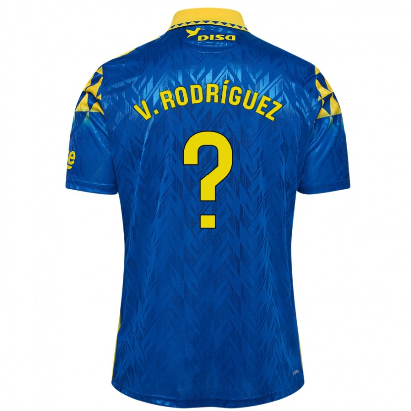 Danxen Barn Carlos Vicente Rodríguez #0 Blå Gul Bortatröja Matchtröjor 2024/25 Tröjor T-Tröja