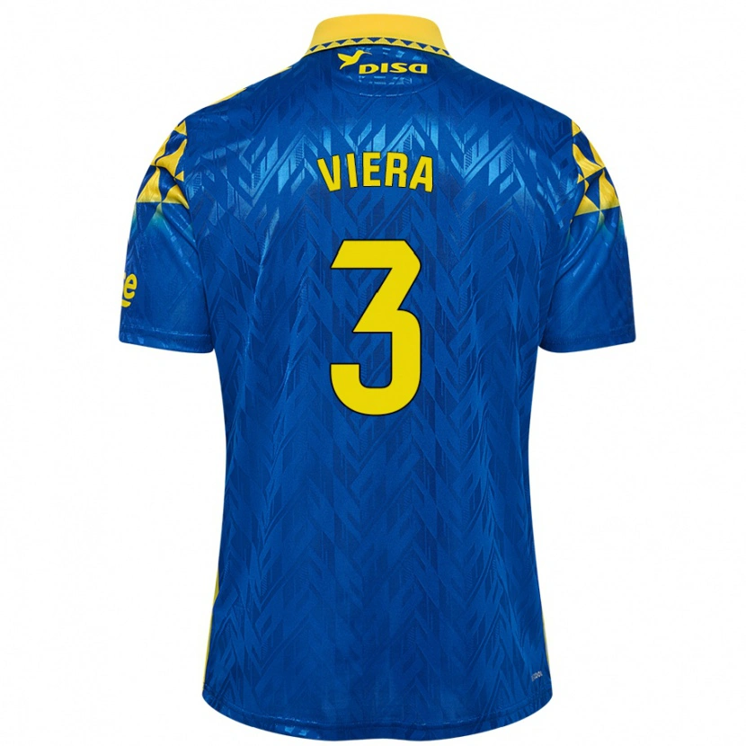 Danxen Barn Óliver Viera #3 Blå Gul Bortatröja Matchtröjor 2024/25 Tröjor T-Tröja