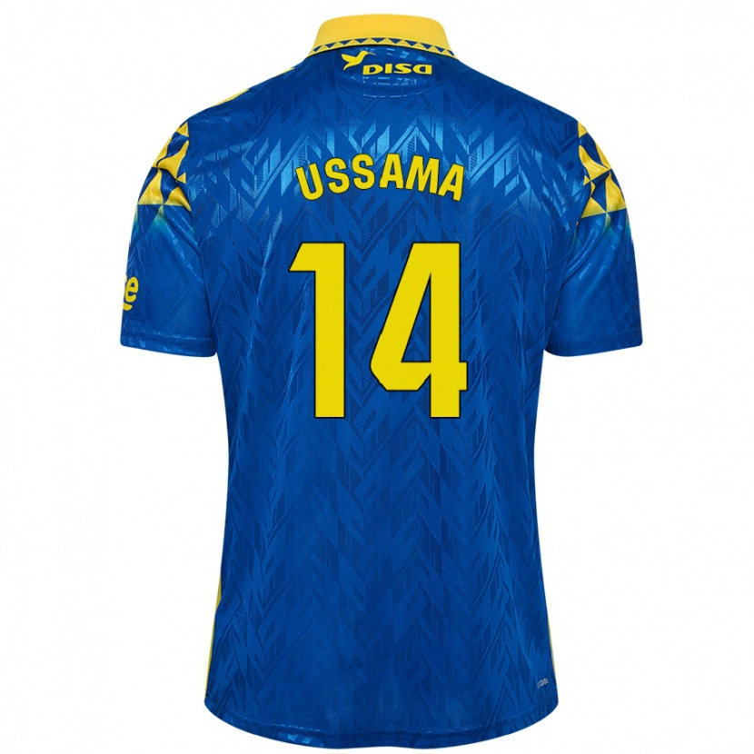 Danxen Barn Ussama #14 Blå Gul Bortatröja Matchtröjor 2024/25 Tröjor T-Tröja