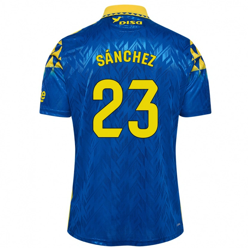 Danxen Barn Omar Sánchez #23 Blå Gul Bortatröja Matchtröjor 2024/25 Tröjor T-Tröja
