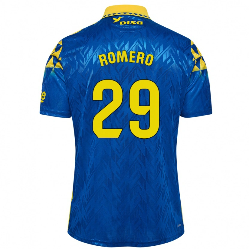 Danxen Barn Elías Romero #29 Blå Gul Bortatröja Matchtröjor 2024/25 Tröjor T-Tröja