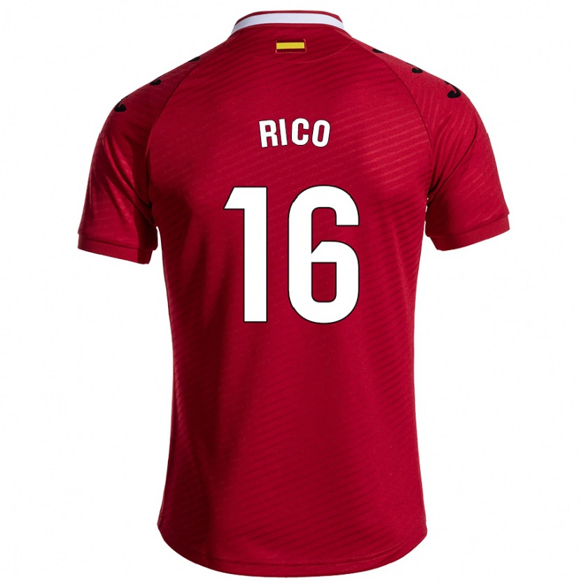 Danxen Barn Diego Rico #16 Mörkröd Bortatröja Matchtröjor 2024/25 Tröjor T-Tröja