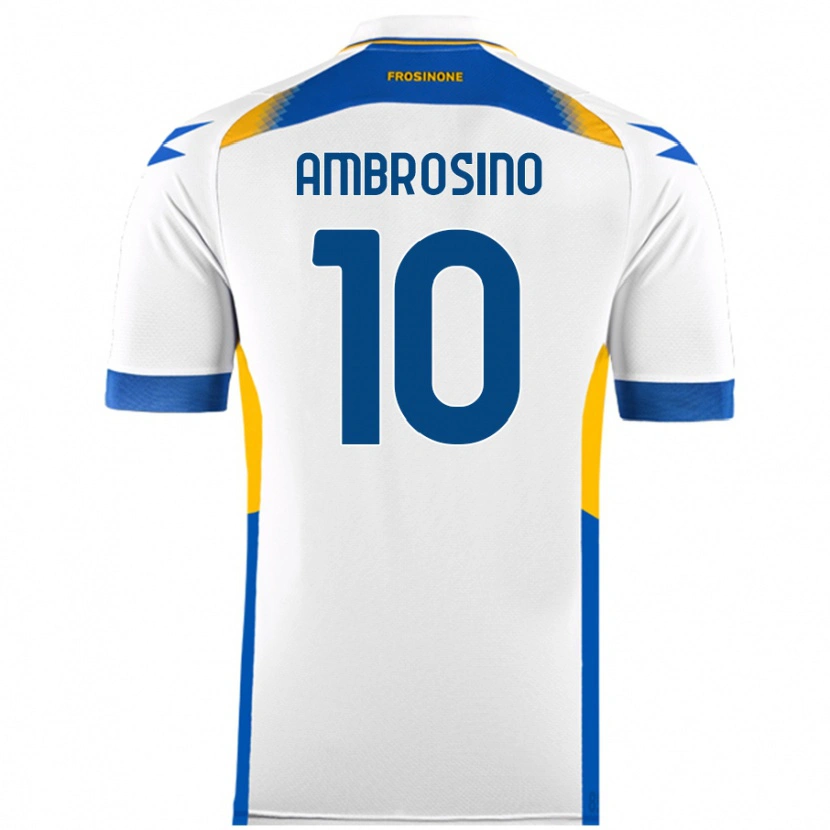 Danxen Barn Giuseppe Ambrosino #10 Vit Bortatröja Matchtröjor 2024/25 Tröjor T-Tröja