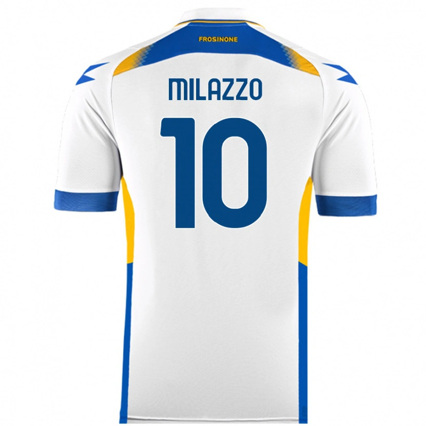 Danxen Barn Simone Milazzo #10 Vit Bortatröja Matchtröjor 2024/25 Tröjor T-Tröja