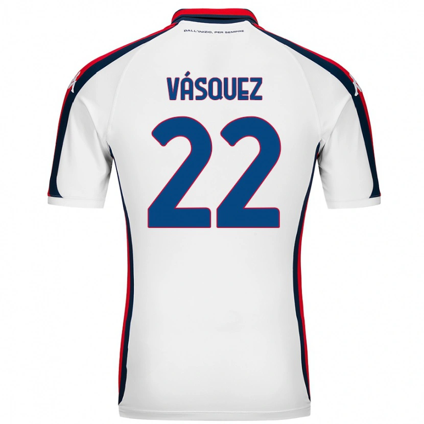 Danxen Barn Johan Vásquez #22 Vit Bortatröja Matchtröjor 2024/25 Tröjor T-Tröja
