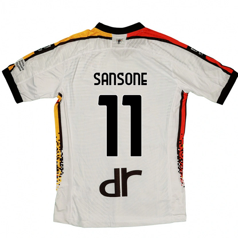 Danxen Barn Nicola Sansone #11 Vit Svart Bortatröja Matchtröjor 2024/25 Tröjor T-Tröja