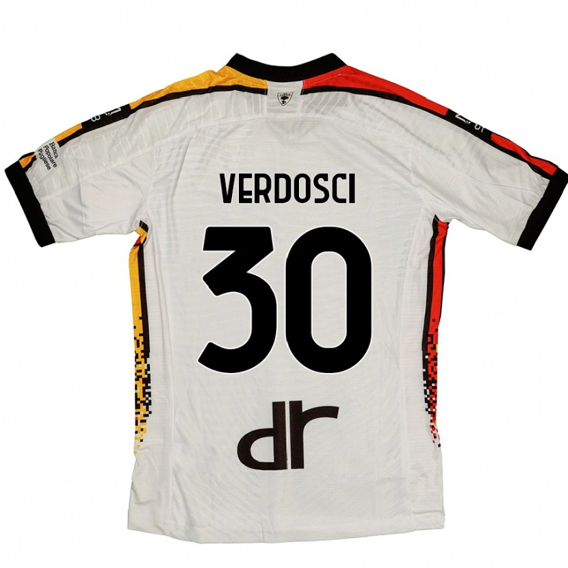Danxen Barn Simone Verdosci #30 Vit Svart Bortatröja Matchtröjor 2024/25 Tröjor T-Tröja