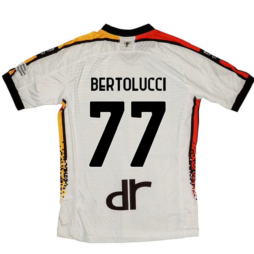 Danxen Barn Sandro Bertolucci #77 Vit Svart Bortatröja Matchtröjor 2024/25 Tröjor T-Tröja