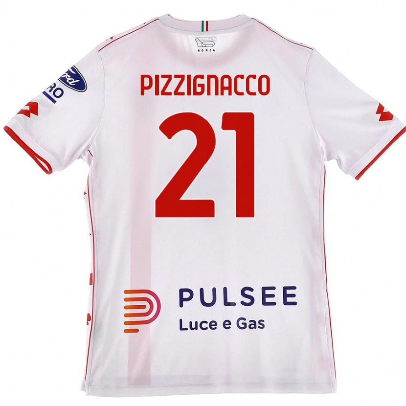 Danxen Barn Semuel Pizzignacco #21 Vit Röd Bortatröja Matchtröjor 2024/25 Tröjor T-Tröja