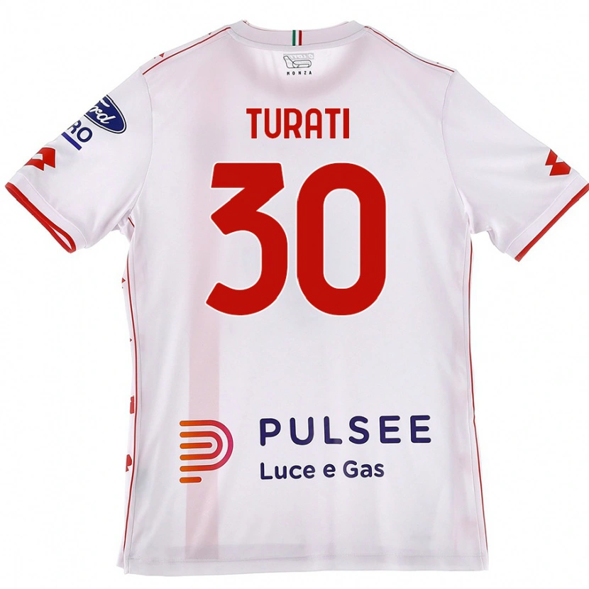 Danxen Barn Stefano Turati #30 Vit Röd Bortatröja Matchtröjor 2024/25 Tröjor T-Tröja