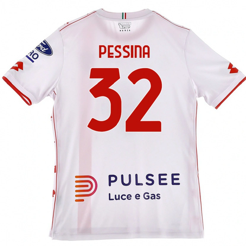 Danxen Barn Matteo Pessina #32 Vit Röd Bortatröja Matchtröjor 2024/25 Tröjor T-Tröja