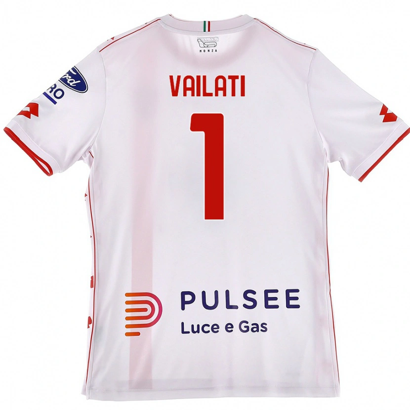 Danxen Barn Andrea Vailati #1 Vit Röd Bortatröja Matchtröjor 2024/25 Tröjor T-Tröja