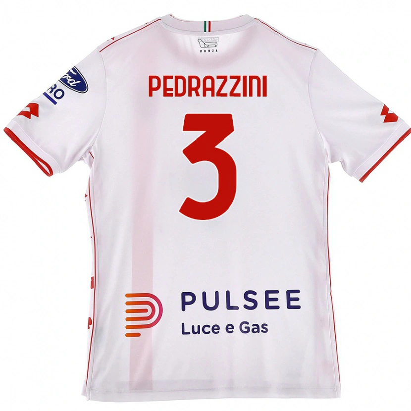 Danxen Barn Carlo Pedrazzini #3 Vit Röd Bortatröja Matchtröjor 2024/25 Tröjor T-Tröja