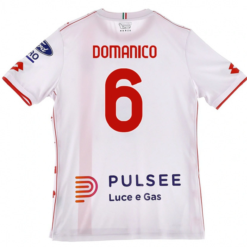 Danxen Barn Saverio Domanico #6 Vit Röd Bortatröja Matchtröjor 2024/25 Tröjor T-Tröja