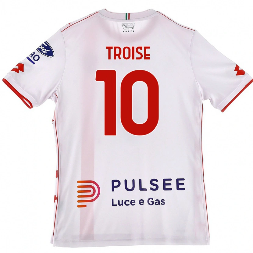 Danxen Barn Antonio Troise #10 Vit Röd Bortatröja Matchtröjor 2024/25 Tröjor T-Tröja