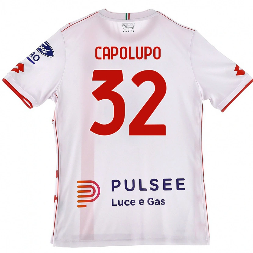 Danxen Barn Samuele Capolupo #32 Vit Röd Bortatröja Matchtröjor 2024/25 Tröjor T-Tröja