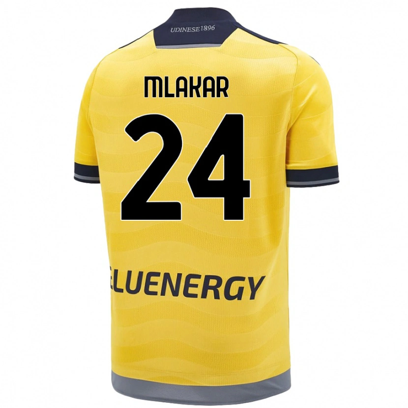 Danxen Barn Lorenzo Mlakar #24 Gyllene Bortatröja Matchtröjor 2024/25 Tröjor T-Tröja