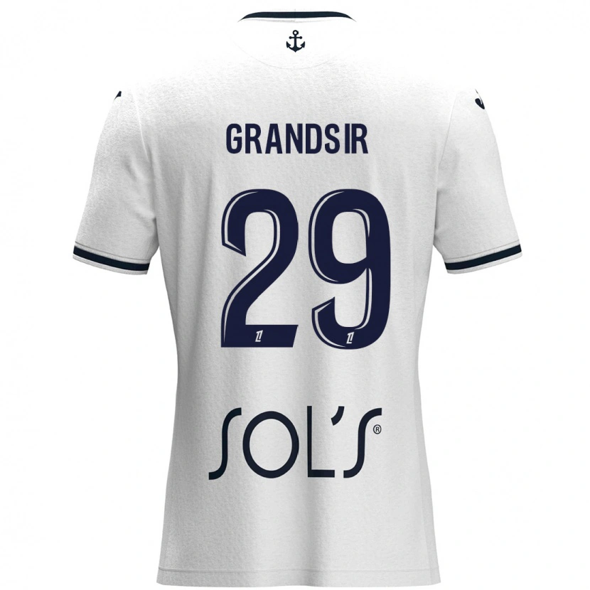 Danxen Barn Samuel Grandsir #29 Vit Mörkblå Bortatröja Matchtröjor 2024/25 Tröjor T-Tröja