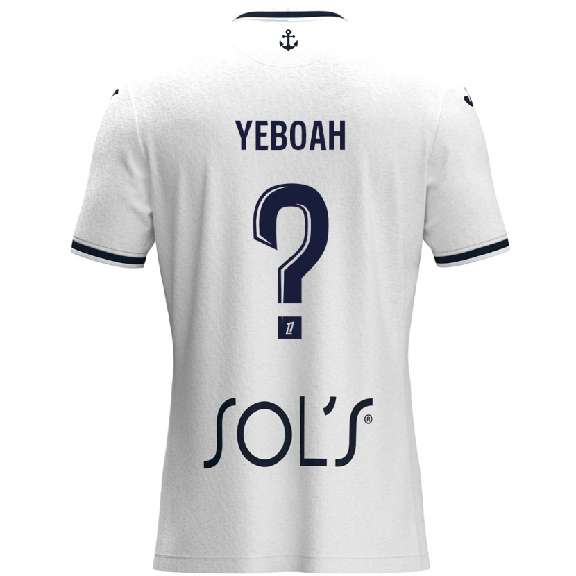 Danxen Barn Ananée Yeboah #0 Vit Mörkblå Bortatröja Matchtröjor 2024/25 Tröjor T-Tröja