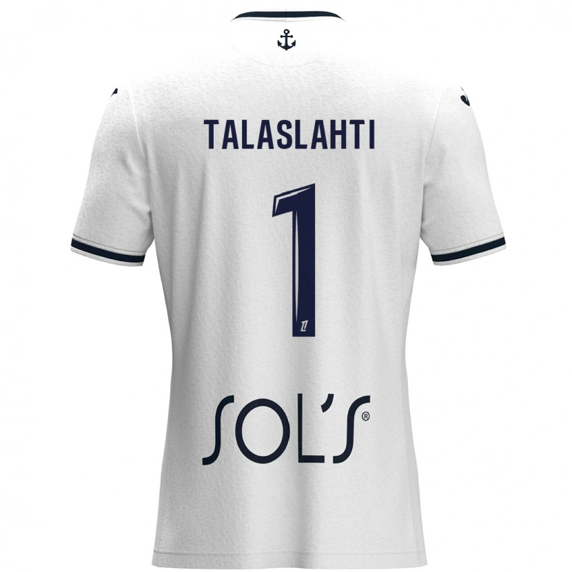 Danxen Barn Katriina Talaslahti #1 Vit Mörkblå Bortatröja Matchtröjor 2024/25 Tröjor T-Tröja