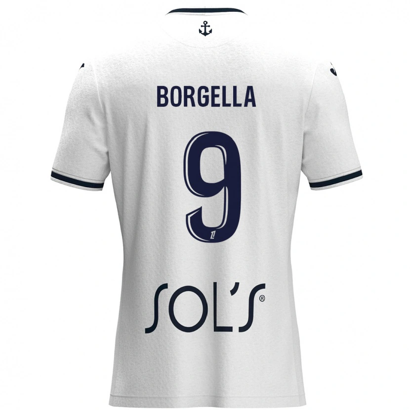 Danxen Barn Roselord Borgella #9 Vit Mörkblå Bortatröja Matchtröjor 2024/25 Tröjor T-Tröja