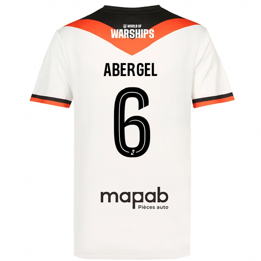 Danxen Barn Laurent Abergel #6 Vit Bortatröja Matchtröjor 2024/25 Tröjor T-Tröja