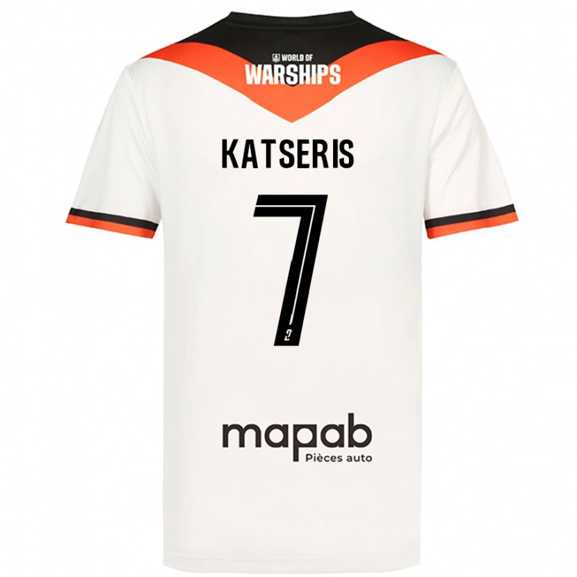 Danxen Barn Panos Katseris #7 Vit Bortatröja Matchtröjor 2024/25 Tröjor T-Tröja
