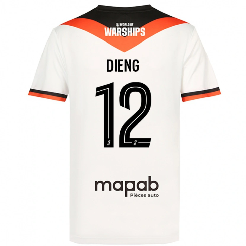 Danxen Barn Bamba Dieng #12 Vit Bortatröja Matchtröjor 2024/25 Tröjor T-Tröja