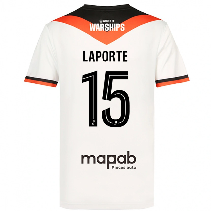 Danxen Barn Julien Laporte #15 Vit Bortatröja Matchtröjor 2024/25 Tröjor T-Tröja