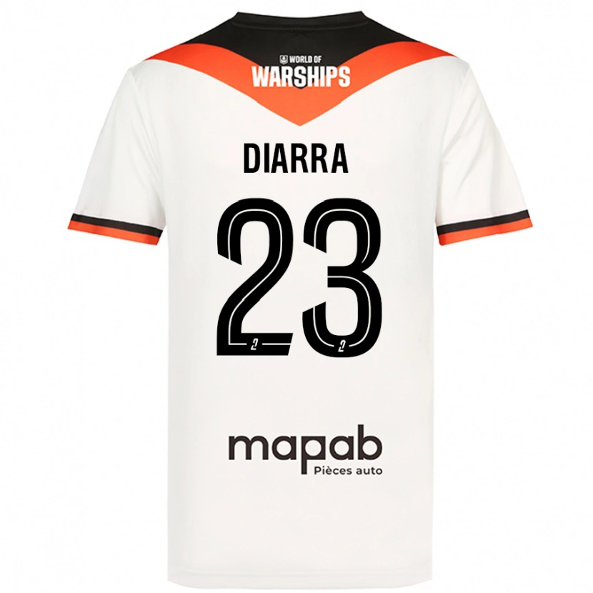Danxen Barn Stéphane Diarra #23 Vit Bortatröja Matchtröjor 2024/25 Tröjor T-Tröja