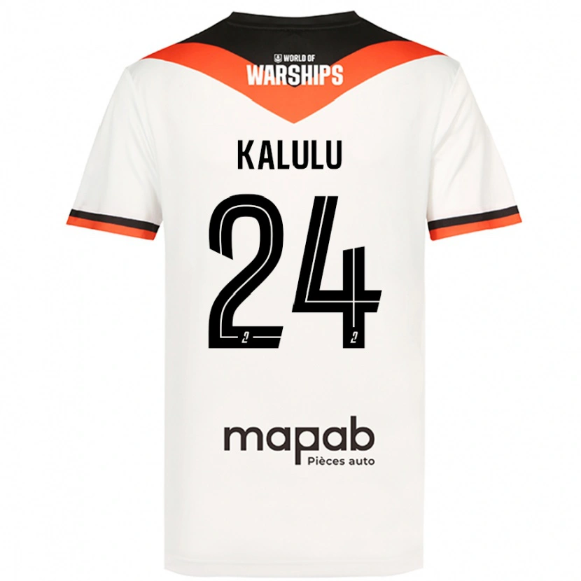 Danxen Barn Gédéon Kalulu #24 Vit Bortatröja Matchtröjor 2024/25 Tröjor T-Tröja