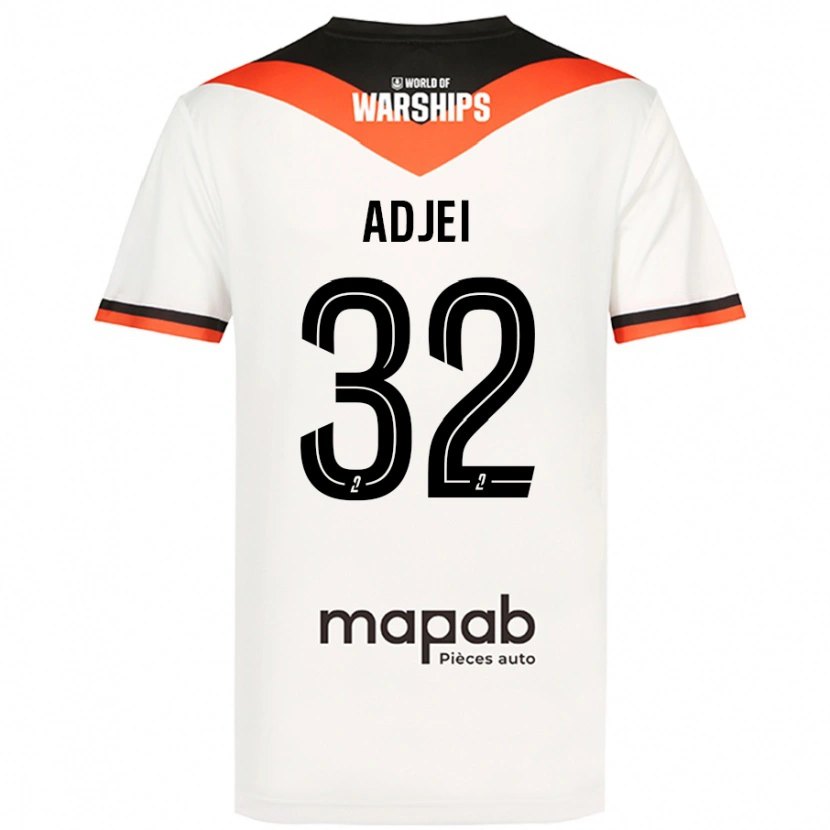 Danxen Barn Nathaniel Adjei #32 Vit Bortatröja Matchtröjor 2024/25 Tröjor T-Tröja