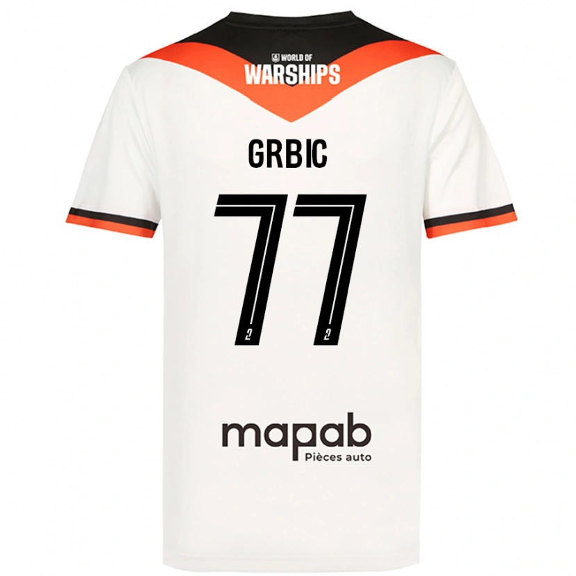 Danxen Barn Adrian Grbic #77 Vit Bortatröja Matchtröjor 2024/25 Tröjor T-Tröja