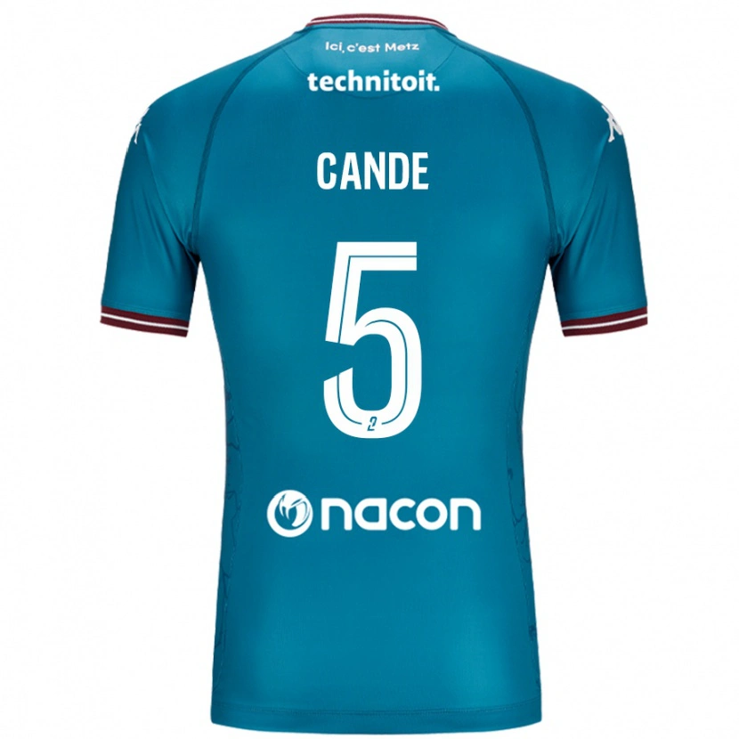 Danxen Barn Fali Candé #5 Bleu Bensin Bortatröja Matchtröjor 2024/25 Tröjor T-Tröja