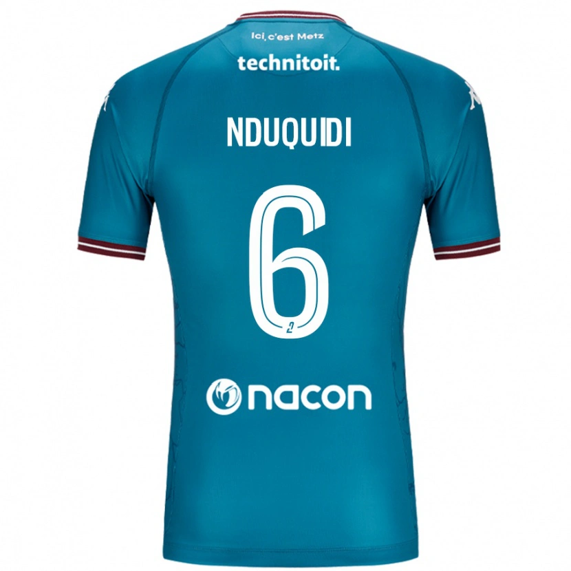 Danxen Barn Joseph Nduquidi #6 Bleu Bensin Bortatröja Matchtröjor 2024/25 Tröjor T-Tröja