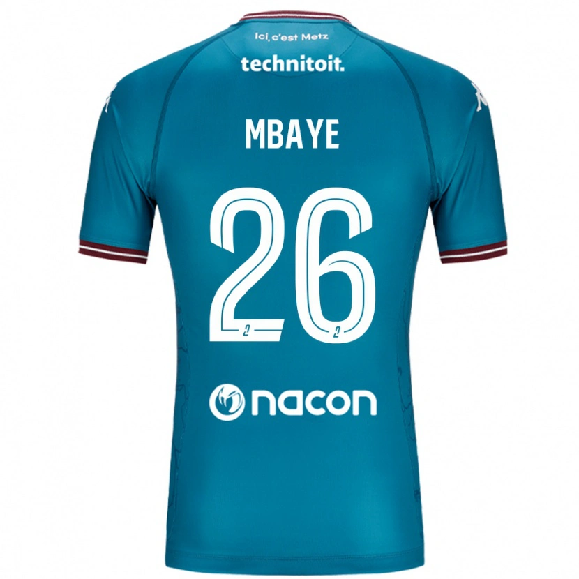 Danxen Barn Malick Mbaye #26 Bleu Bensin Bortatröja Matchtröjor 2024/25 Tröjor T-Tröja