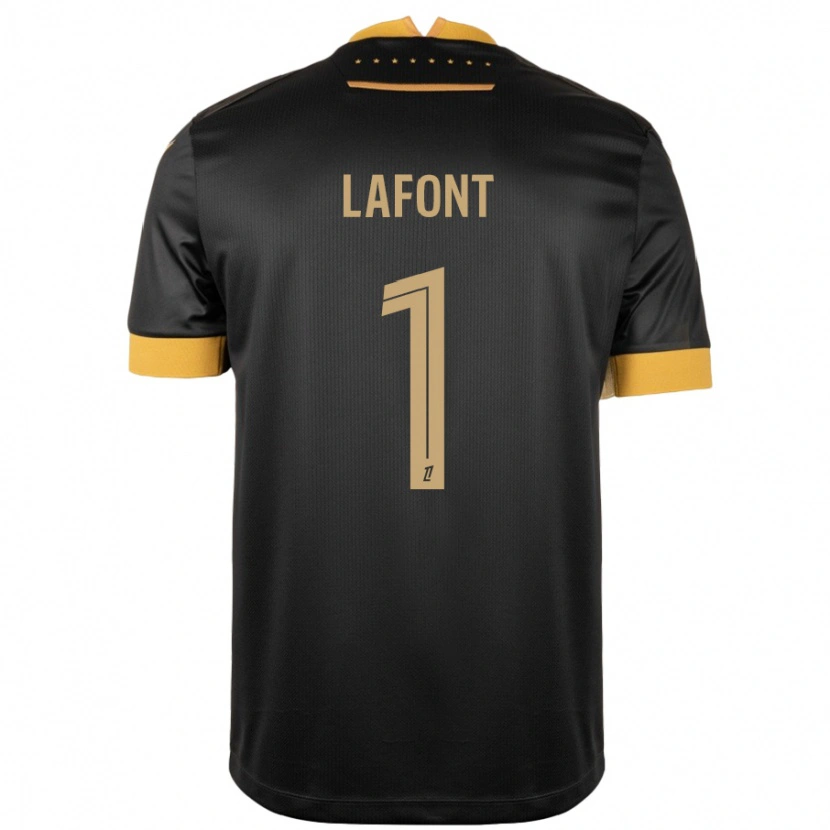 Danxen Barn Alban Lafont #1 Svart Brun Bortatröja Matchtröjor 2024/25 Tröjor T-Tröja