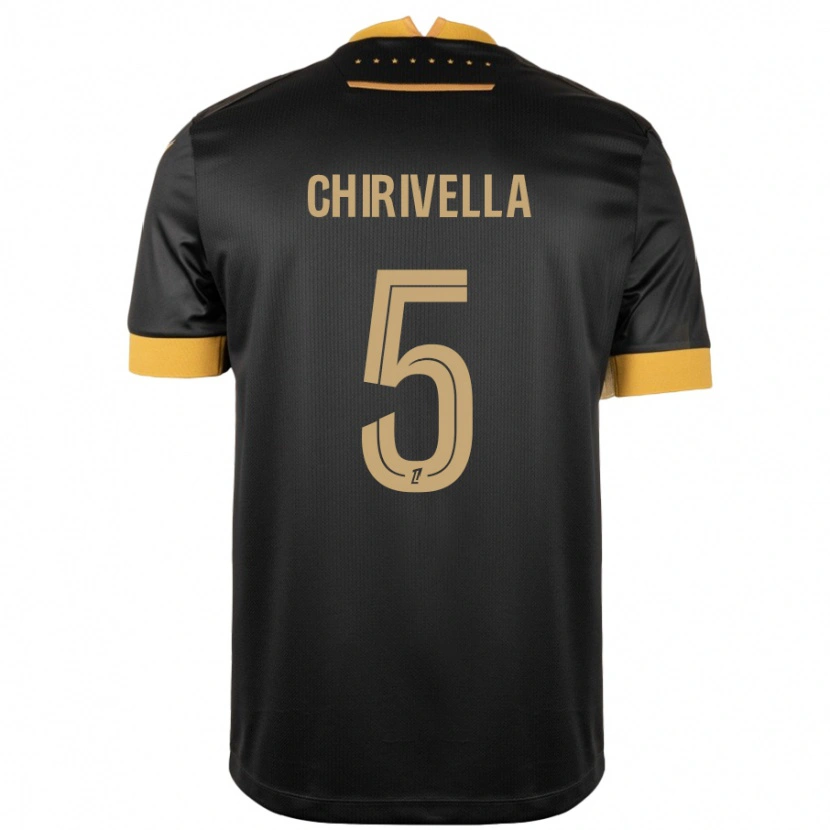 Danxen Barn Pedro Chirivella #5 Svart Brun Bortatröja Matchtröjor 2024/25 Tröjor T-Tröja