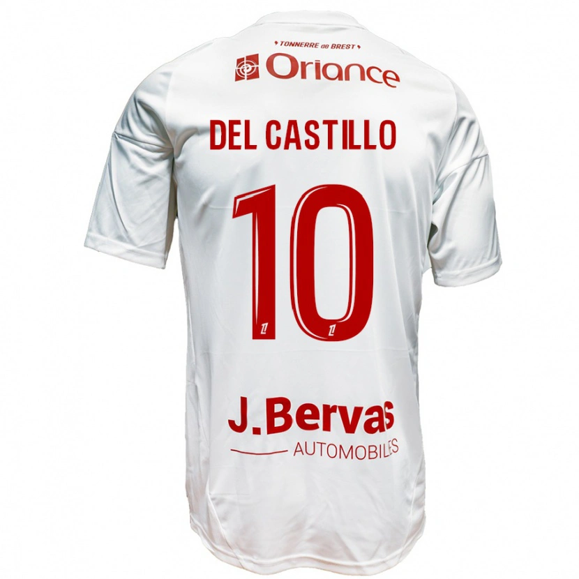 Danxen Barn Romain Del Castillo #10 Vit Röd Bortatröja Matchtröjor 2024/25 Tröjor T-Tröja