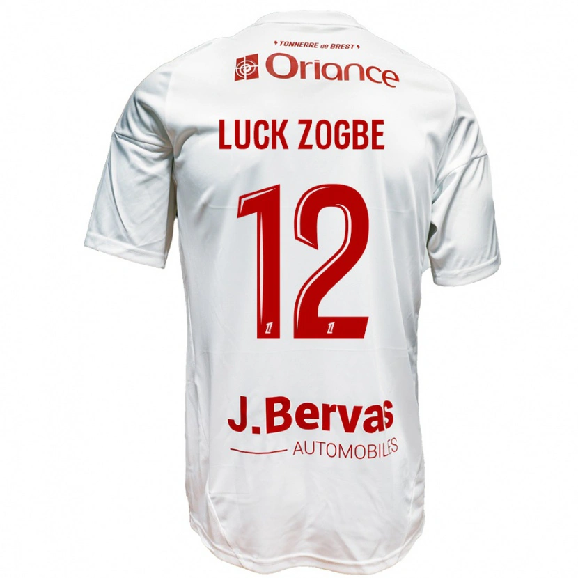Danxen Barn Luck Zogbé #12 Vit Röd Bortatröja Matchtröjor 2024/25 Tröjor T-Tröja