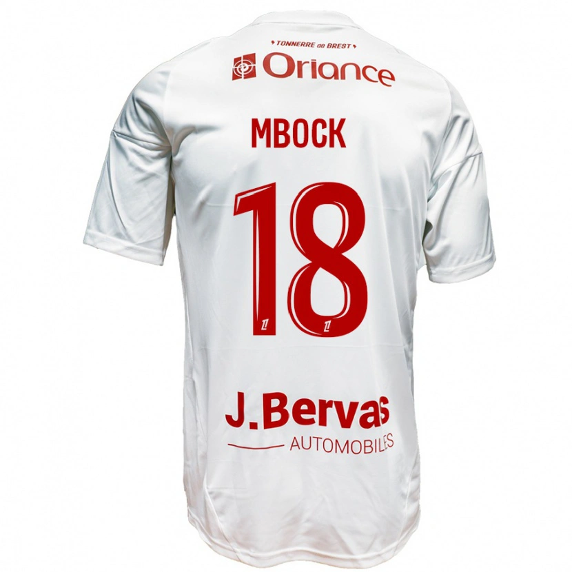 Danxen Barn Hianga'a Mbock #18 Vit Röd Bortatröja Matchtröjor 2024/25 Tröjor T-Tröja