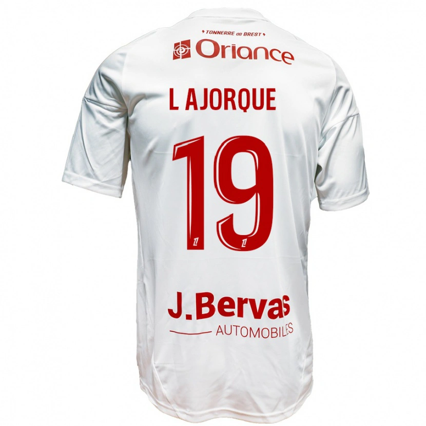 Danxen Barn Ludovic Ajorque #19 Vit Röd Bortatröja Matchtröjor 2024/25 Tröjor T-Tröja