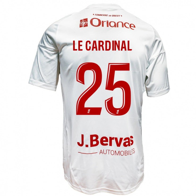 Danxen Barn Julien Le Cardinal #25 Vit Röd Bortatröja Matchtröjor 2024/25 Tröjor T-Tröja